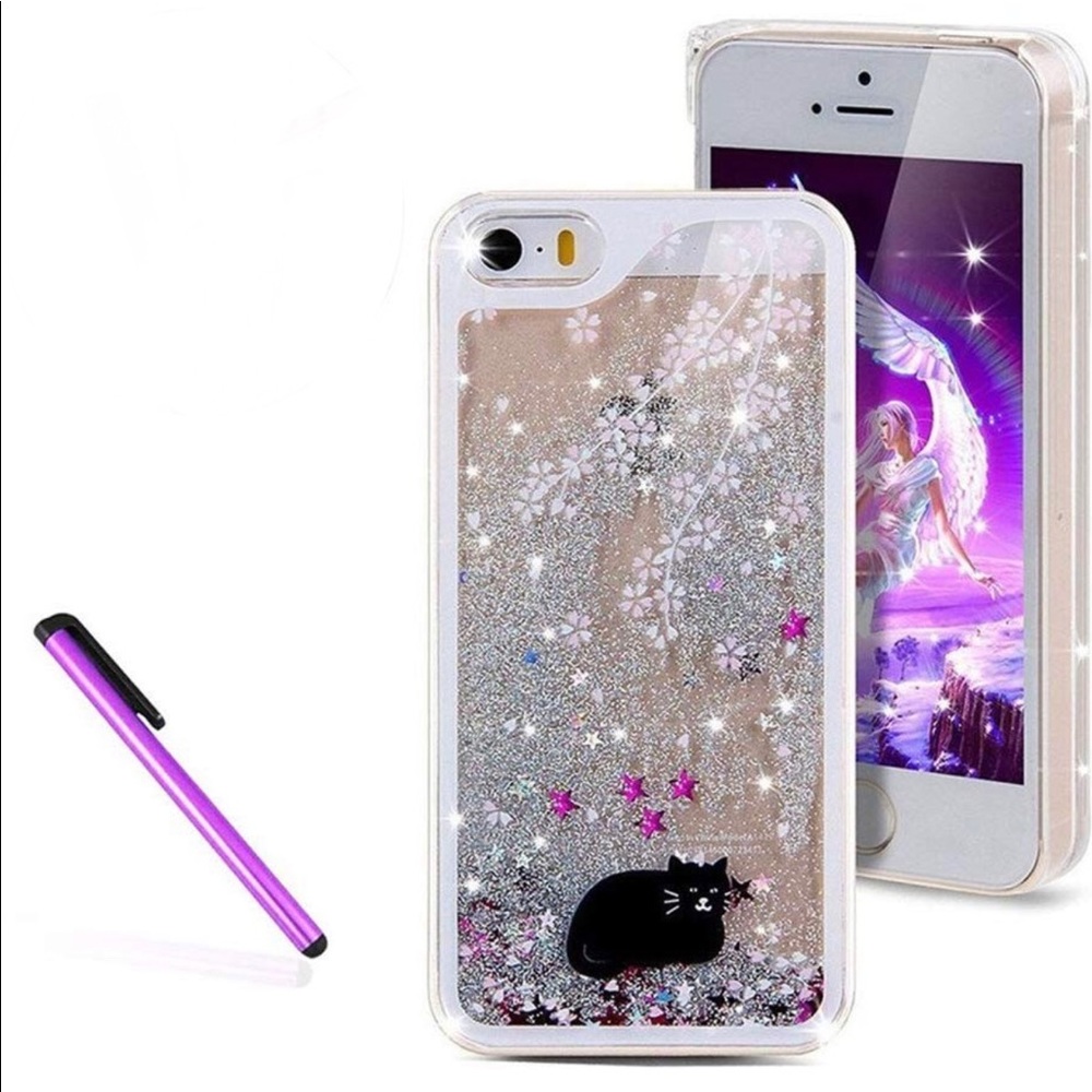 iPhone 7 Plus Case 3D Glitter Black Cat